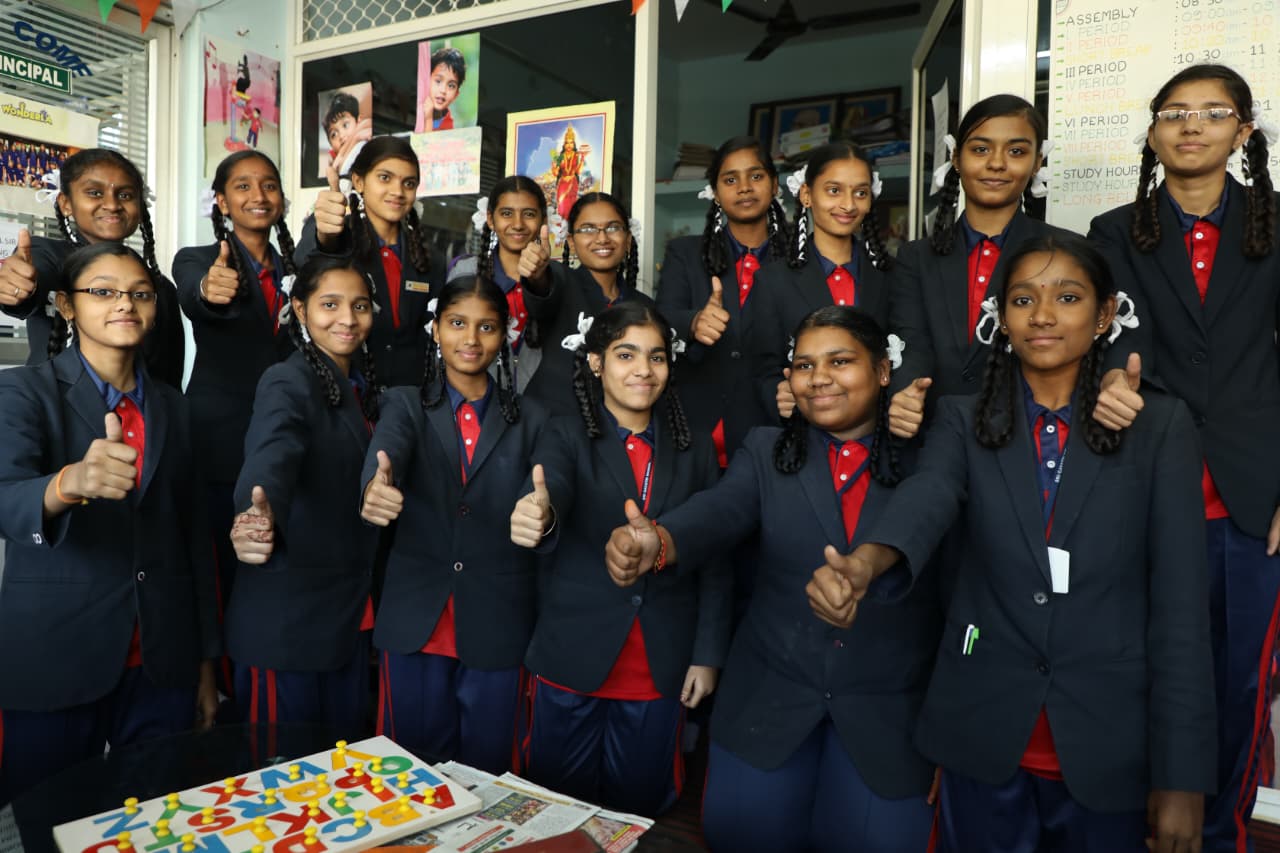 Sri Gayatri Techno School Students with Books